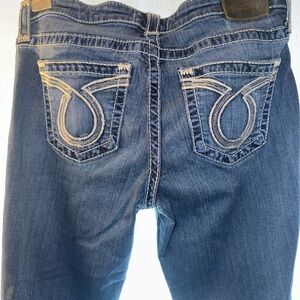 Big Star Blue Boot Cut Jeans with Decorative Stitching 32 Long
